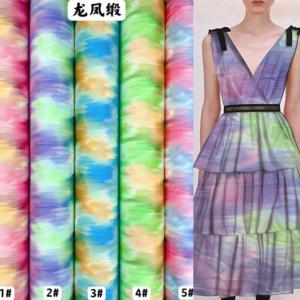 Nouvelle arrivée 2026, robe de pyjama en satin pour femmes, <span class=keywords><strong>dragon</strong></span> et phénix, tissu en polyester, satin extensible, tissu lisse à l'<span class=keywords><strong>aquarelle</strong></span> - Product Image 2