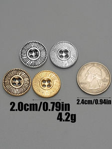 أزياء طائرة معدنية بأربع فتحات نمط دائري قميص اليد مخيط سبائك الزنك للملابس مؤسسة الضغط للملابس للملابس - Product Image 2