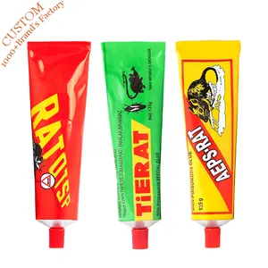 Factory Custom Printed Squeeze Tube Empty Container 135g Rat Glue Collapsible Tubes Mouse Adhesive Cockroach Pest Packaging