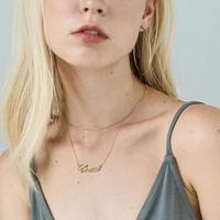 Collier personnalisé avec plaque nominative, plaqué or 18 carats, tendance pour femme, avec lettre en zircon, bijoux de mode