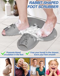 Alfombrilla de Silicona para Baño con Diseño de Pata de Conejo, <span class=keywords><strong>Antideslizante</strong></span>, Ecológica, Duradera, para Masaje de Espalda y Eliminación de Piel Muerta - Product Image 6
