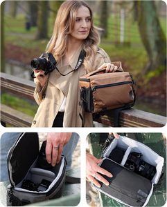 Sac à dos pour appareil photo gratuit, sac pour appareil photo antichoc avec sangle pour trépied, pour ordinateur portable de 14 pouces, sacs à dos pour appareil photo - Product Image 6