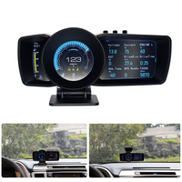 Vjoy 2022 Pengukur Cerdas OBD2 Gps Mobil Hud LCD Head Up Tampilan Suhu Minyak Speedometer Obd2 dengan Pengingat Pergeseran Hud Universal Ca