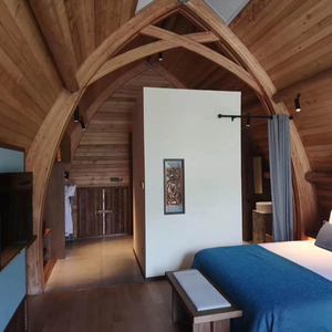 Popolare <span class=keywords><strong>Casa</strong></span> Prefabbricata in Legno a Forma di Barca con Design Moderno in Pino Russo Durata 50 Anni in <span class=keywords><strong>Vendita</strong></span> per Uso Villa o Carport - Product Image 3