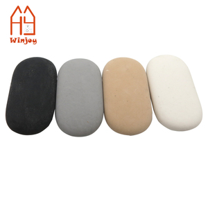 Couleur unie Logo personnalisé Publicité Imprimé Cadeau <span class=keywords><strong>Savon</strong></span> Gomme <span class=keywords><strong>Noir</strong></span> Blanc Beige Gris 3D Ovale Pebble Gommes pour l'école et le bureau - Product Image 3