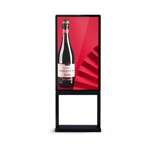 Écran LCD de signalisation numérique Android 4K durable ultra mince sur pied avec CMS pour une utilisation en intérieur dans les aéroports et les stations de métro - Product Image 3