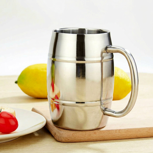 Stainless Steel Belly Beer <b>Mug</b> with Handle Thermal Insulation Leak-Proof Modern Design for Party Home Use - Product Image 1
