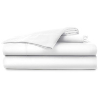 Draps de Lit en Satin Blanc de Chine de Luxe pour Hôtels, en Coton, Taille King, 60s, 300 Fils au Pouce Carré, Vente en Gros de Draps Blancs