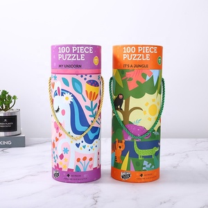 Tùy chỉnh phân hủy sinh học xi lanh bao bì Đồ chơi vòng câu đố giấy các tông ống với dây thừng - Product Image 1