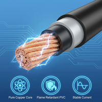 Cable de Extensión de Alimentación de 12V CC, 5.5x2.1mm 5.5*2.5mm Macho a Hembra, DC5521 DC5525, Aislamiento de PVC, IP67, para CCTV y Tiras LED