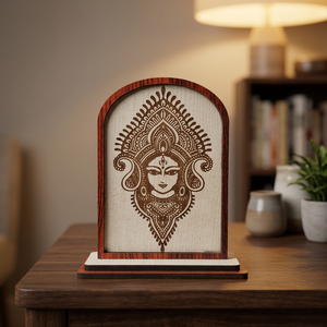 ZROSY High Quality Art Deco Goddess Durga Face Wooden <b>Frame</b> Decorative Showpiece Home Office Tabletop Spiritual Decoration - Product Image 2