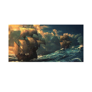 Pintura al Óleo Retro <span class=keywords><strong>de</strong></span> Paisaje Marino con Barco Velero, <span class=keywords><strong>Arte</strong></span> <span class=keywords><strong>de</strong></span> Pared Enmarcado, Obra <span class=keywords><strong>de</strong></span> <span class=keywords><strong>Arte</strong></span> Grande para Colgar en la Pared, Decoración para Sala <span class=keywords><strong>de</strong></span> Estar - Product Image 5