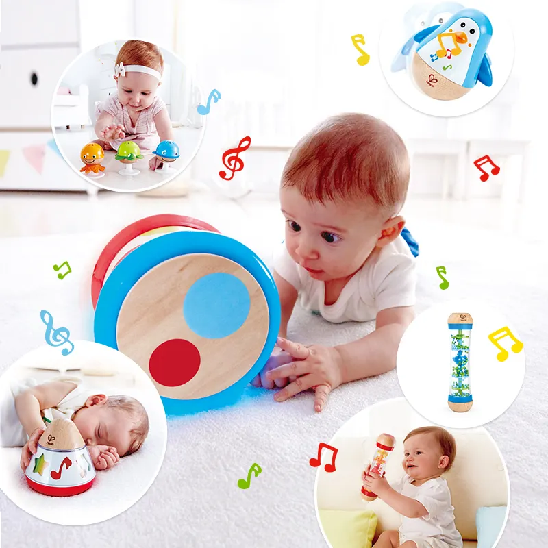 Amazon hot selling Infant Music baby educational toy wooden kid music instrument infant baby musical toys set