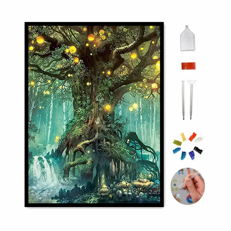 De Beste Korte Pluisjes Canvas Fantasy Scenary Groothandel 5d Diamond Painting Met Ronde En Vierkante Harsstenen