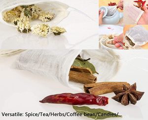 Reusable Organic Cotton Muslin Bath <b>Tea</b> Bags for Loose <b>Tea</b> - Product Image 2