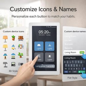Interruptor de Luz Inteligente con Pantalla Táctil, Interruptor de Pared Inteligente WiFi de 4 Canales con Monitoreo de Energía, Compatible con <span class=keywords><strong>Alexa</strong></span>/Google Home - Product Image 4