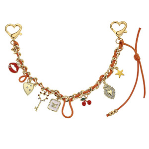 REWIN Chunky Coeur Cerise Clé Étoile Pendentif Tissé En Cuir Métal Corde Chaîne <span class=keywords><strong>Sac</strong></span> Charme Femmes <span class=keywords><strong>Sac</strong></span> <span class=keywords><strong>À</strong></span> <span class=keywords><strong>Main</strong></span> Décor Accessoires - Product Image 1
