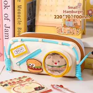 Estuche para lápices de tela con cordón, sencillo, de gran capacidad, tipo caja de almacenamiento de papelería Oxford, resistente a la suciedad, para material escolar - Product Image 6