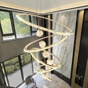 2023 New Hot Sale Ring Villa Chandelier For Stairs Living Room Lobby Chandelier