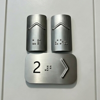 Plaque d'identification de toilettes unisexe en acier inoxydable IP65 résistante aux intempéries avec caractères braille en relief, taille/couleur/design personnalisés, affichage LED