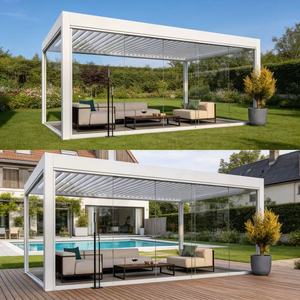 Pérgola Bioclimática Moderna de Aluminio <span class=keywords><strong>para</strong></span> Exteriores, 3x3m, 3x4m, 3x5m, 4x4m, 5x3m, 6x4m - Product Image 3