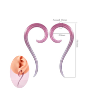 En gros, Bijou de piercing corporel punk pour femme, dilatateur d'oreille en verre violet à paillettes, forme cône spiralé, type snail gauge, pour fêtes