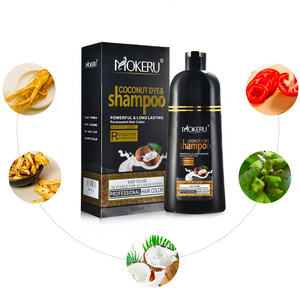 Mokeru 500ml Tratamiento de pérdida de cabello Crema Aceite de coco Champú para tinte de cabello negro Cambio mágico rápido Gris a negro OEM - Product Image 3