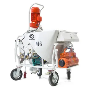 Pulverizador de gesso elétrico confiável 380V com bomba e componentes de motor novo usado para aplicação de gesso para argamassa de cimento