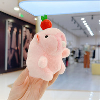 Porte-clés en peluche Capybara mignon avec boule colorée - Pendentif doux et moelleux en forme de cochon d'eau pour sac et clés, cadeau tendance pour femme