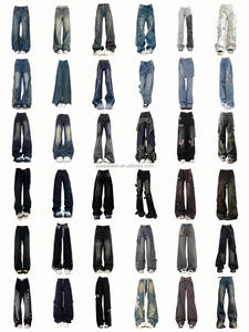 <span class=keywords><strong>Jeans</strong></span> da <span class=keywords><strong>Donna</strong></span> Stile Americano Hop 2026, Prezzo di Fabbrica, Vintage, Larghi, in Denim con Motivo a Righe Ricamato, Vendita all'Ingrosso Estiva - Product Image 4