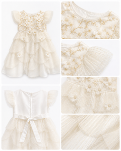 ชุดเดรสผ้าทูลลายดอกไม้สุดชิคพร้อมโบว์ริบบิ้นด้านหลังสำหรับงานแต่งงาน - Product Image 4