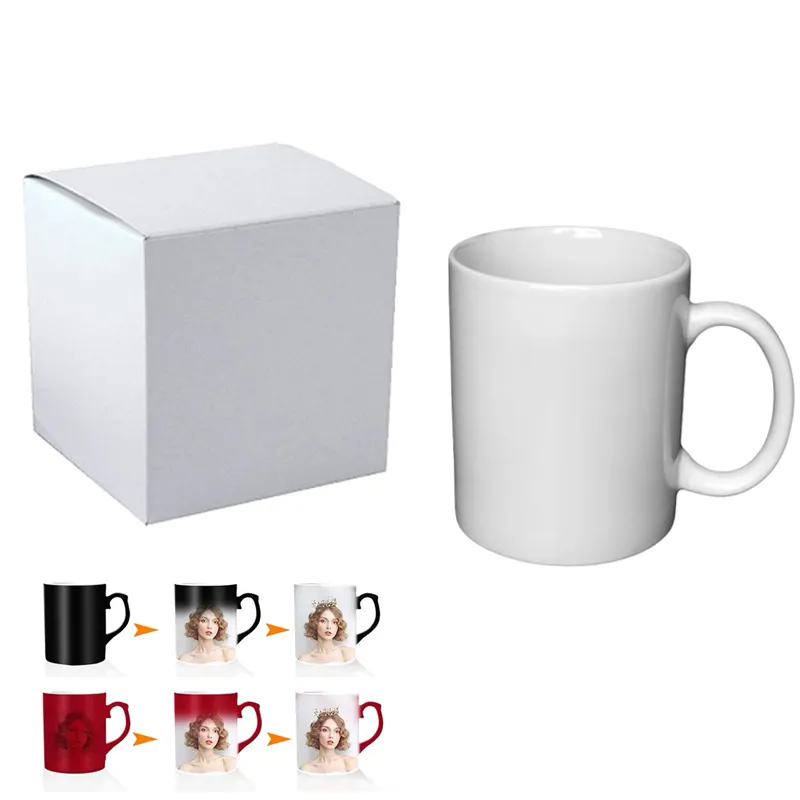 Bán Buôn Thăng Hoa In Trống Gốm 11Oz Mugs Biểu Tượng Tùy Chỉnh Ảnh Thay Đổi Màu Sắc Ma Thuật Mugs