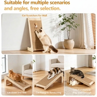 Griffoir en forme de L pour chats d'intérieur, en sisal, avec jouet, protection de meubles, structure en bois massif