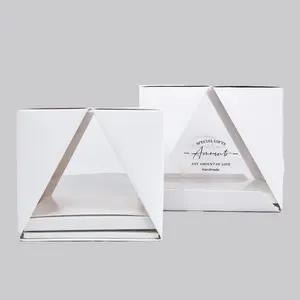 2024 New Arrival Custom Plastic Cake Boxes Cake Containers Cake Dessert Boxes With Triangle Window