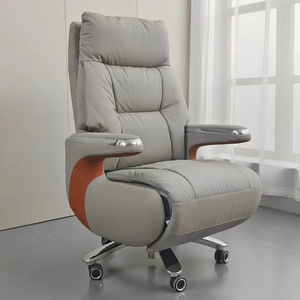 Sillón Ejecutivo Contemporáneo de Cuero Sintético Negro de Lujo, Muebles de Oficina con Función de Masaje para Jefes y Trabajadores de Oficina - Product Image 1