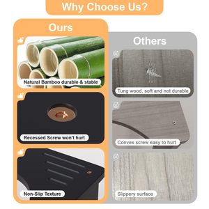 Taburete de inodoro negro JQ, taburete de caca de madera de bambú Natural para <span class=keywords><strong>adultos</strong></span> y niños - Product Image 5