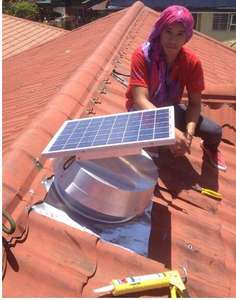 Ventilador Solar <span class=keywords><strong>para</strong></span> Ático de 15W, Ventilador de Techo con Carcasa de Aluminio Resistente a la Corrosión, Motor CC Sin Escobillas Personalizado <span class=keywords><strong>para</strong></span> Ventilación Doméstica - Product Image 3