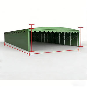 Abri coulissant mobile, auvent pliable rétractable - Tente télescopique en PVC pour entrepôts et garages - Product Image 5