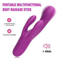 Vibrateur Lapin Passion à Trois Pointes Étanche, 10 Modes de Vibration, Masturbateur Érotique pour Adultes, Produit Sexuel Féminin