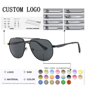 Unisex Pilot Sunglasses Metal Frame Green Lens UV400 Protection Rectangle Style for Adults <b>Driving</b> - Product Image 2