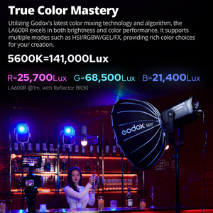 La600r/la600bi 600w RGB ไฟวิดีโอ LED COB สีสันเต็มรูปแบบ ใช้ไฟ AC 100-240v ปรับอุณหภูมิสีได้ 2700-6500k วัสดุ ABS - Product Image 5