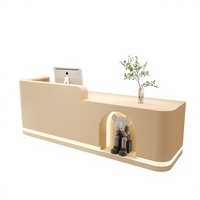 Comptoir de réception de clinique moderne extra large, bureau de réception en bois de luxe, bureau de réception moderne pour le personnel de réception