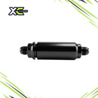 Filtre à carburant en ligne 100 microns, élément en aluminium billette et acier inoxydable, AN8 AN10, anodisé noir, pour performance du système de carburant EFI