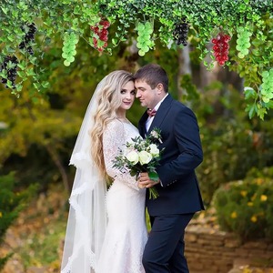 Raisins artificiels en plastique suspendus, raisins verts et rouges, faux fruits, centres <span class=keywords><strong>de</strong></span> table, accessoires, décorations <span class=keywords><strong>de</strong></span> fruits simulés - Product Image 3