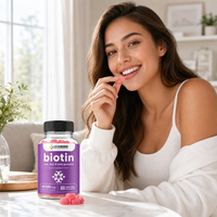 OEM ODM Marque Privée Complément Alimentaire Personnalisé Biotine Cheveux Peau Ongles Gummies 10000 mcg Végétalien Formule Personnalisée Fabrication par Contrat