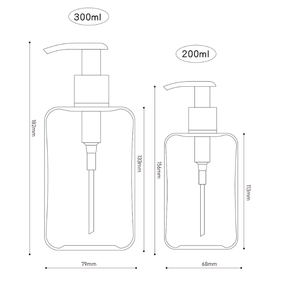 200ml 300ml Quadratische Transparente+Weiße Silberne Pumpflasche aus PET-Kunststoff für Gesichtscreme, Lotion, Duschgel, Handseife und Shampoo - Product Image 6