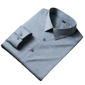 OEM/ODM camisas veraniegas hombre 만화 코르타 중국 공급 업체 원사 염색 긴 소매 매끄러운 사용자 정의 비즈니스 원피스 셔츠