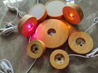 Veilleuse LED en bois massif de style minimaliste petite alimentation USB lumineuse ronde carrée en bois