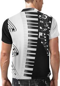 Polo de golf coupe ajustée décontracté pour homme Tops à fermeture éclair à manches courtes Caractéristique séchage rapide Tissu en soie Taille XL Technique légère rayée - Product Image 2