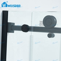 Porte de douche coulissante simple en verre de haute qualité, cabine de douche sans cadre en acier inoxydable